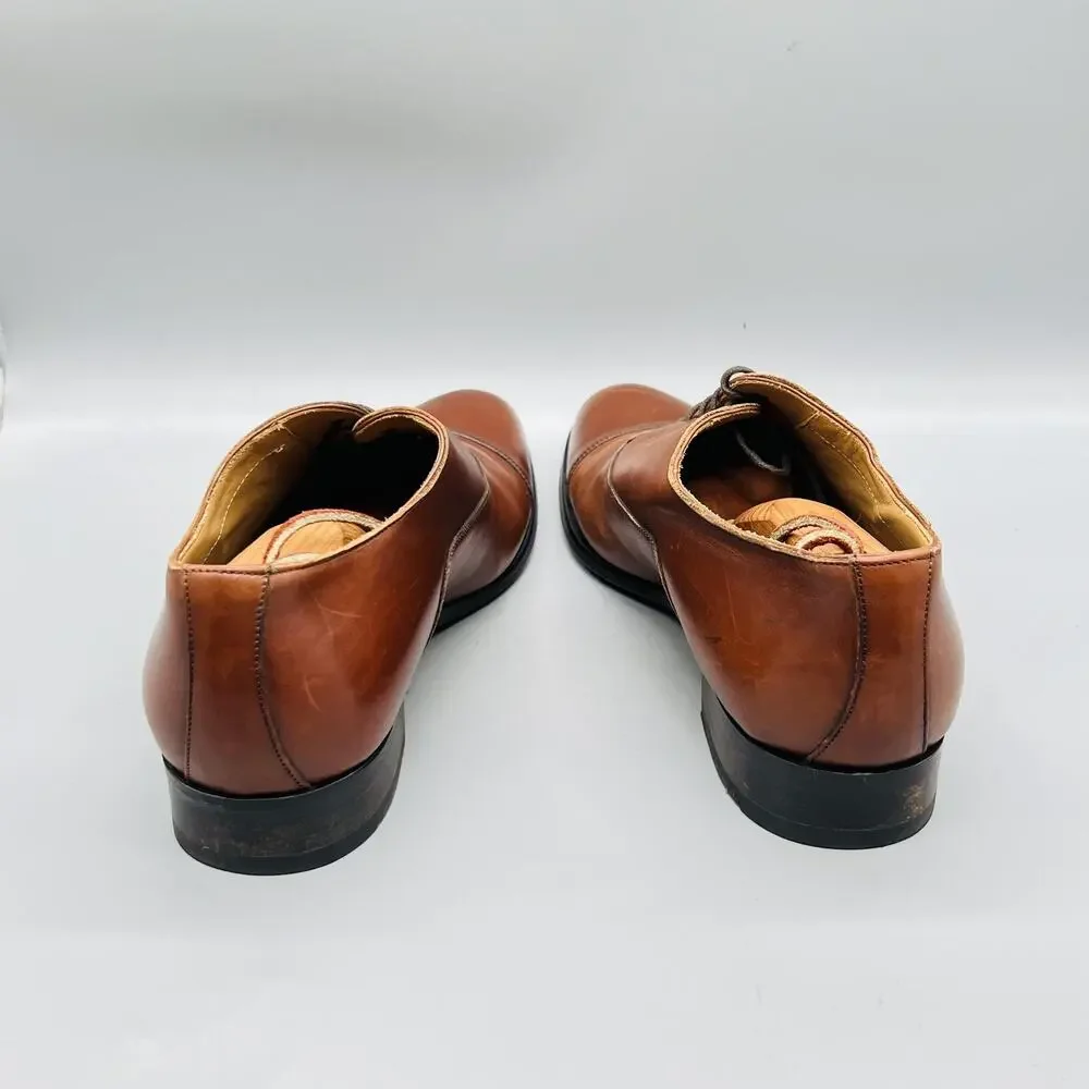 To Boot New York Shoes Mens 10.5 Brown Leather Adam Derrick Cap Toe Oxford Dress